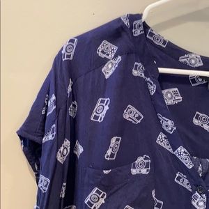 Torrid Camera Button Up Blouse